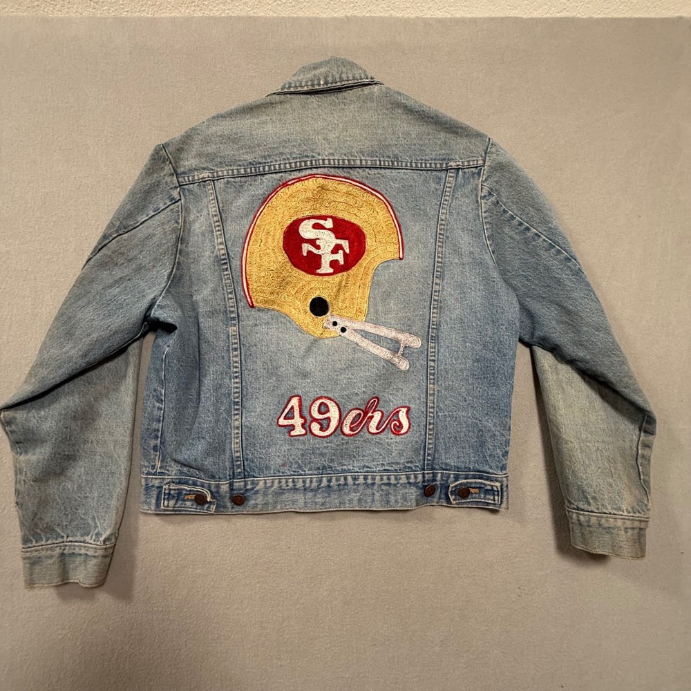 Vintage 70s Sears Roebuck San Francisco 49ers Denim Trucker Jacket‎ Large